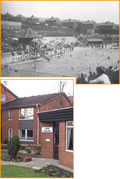 Grotton Lido as it once was and Lido House.